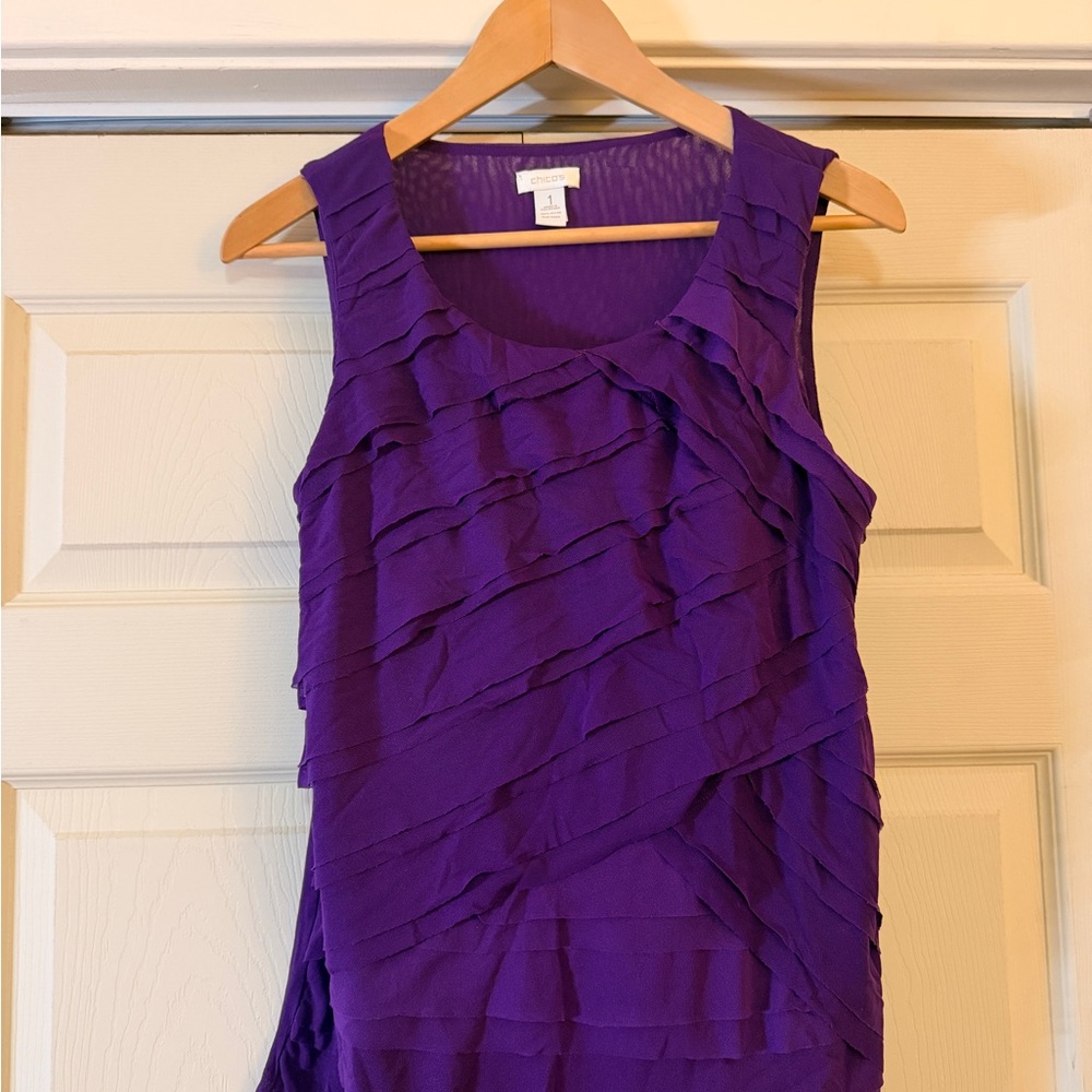 Chico’s Purple Sleeveless Ruffle Top